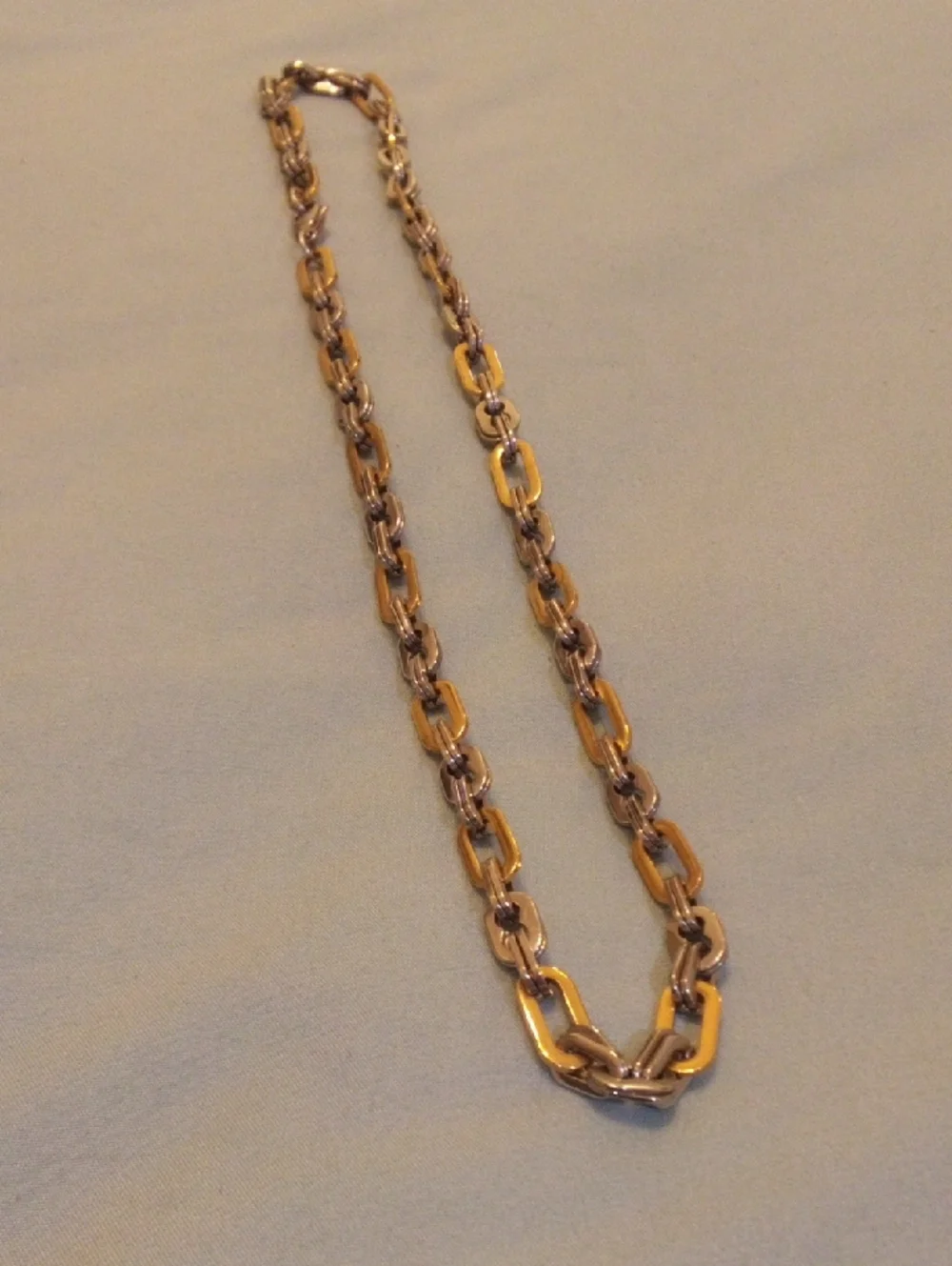 Two-Tone Chain Link Necklace - Gold & Silver